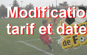 Modification : Stage de foot du 13 au 17 Avril 2015