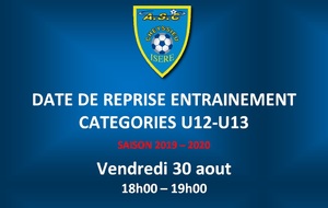 Reprise entrainement U12 - U13