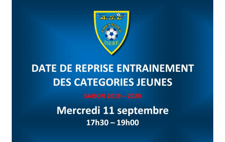 Reprise entrainement U6 - U11