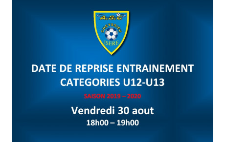 Reprise entrainement U12 - U13